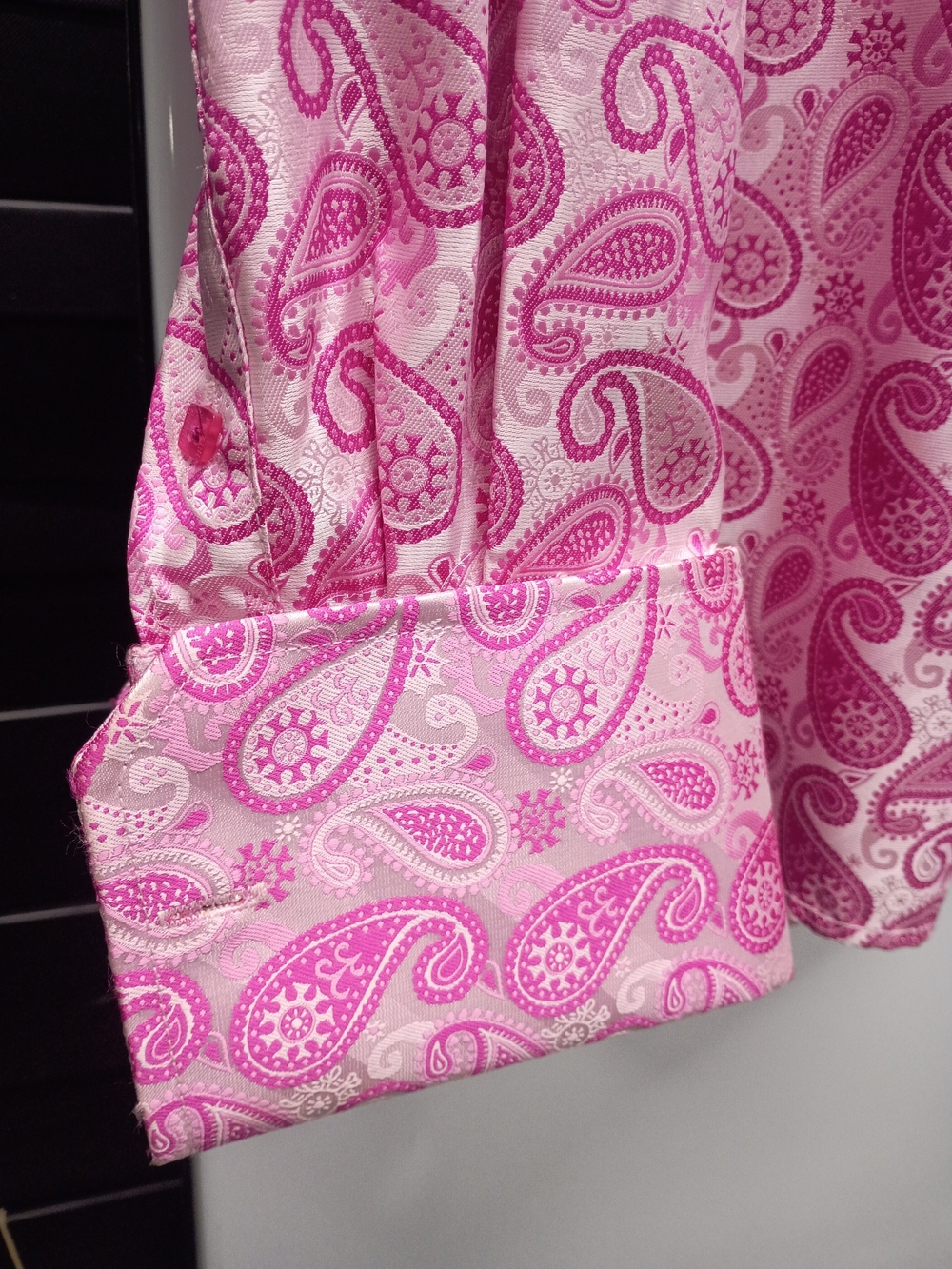 Pink Paisley Long-Sleeve Dress Shirt - Picture 5 of 6
